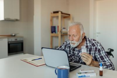 Senior Man researching health topics